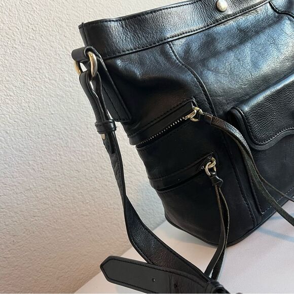REBECCA MINKOFF Black Leather MAC MAB Bucket crossbody shoulder Bag - Picture 6 of 11